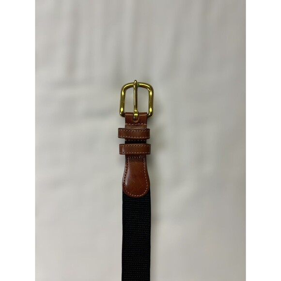 Vintage Women's Coach Brown Leather & Black Stretch Fabric Belt Size 38” 95cm - Picture 3 of 8